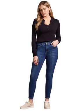 Tribal Blue Thread Sophia Skinny Jeans Size 6 NWT